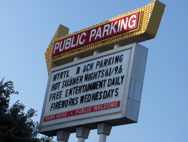 Public Parking Sign Myrtle Beach Boardwalk